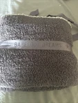 Barefoot Dreams Cozy Chic Contrast Tip Rib Trim Throw Blanket 45" X 60" Grey. Fixed Price $110.00.