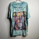 The Mountain Dean Russo Pit Bull Smile Tie Dye Graphic T-shirt Mens Xl Blue. Fixed Price $21.84.