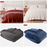 Berkshire Life, Plush Solid Luxeloft Blanket (choose Color + Size). Fixed Price $62.00.