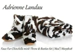 Adrienne Landau Faux Fur Chinchilla Mink Throw & Booties Reversible Set Med $128. Fixed Price $59.99.