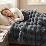 Dreamnine Soft Faux Bubble Rabbit Fur Blanket Twin Size, Thick Cozy Decorativ.... Fixed Price $84.91.