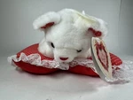 Walmart Plush Valentines Day Bear White On Red Heart Pillow 7 Stuffed Animal. Fixed Price $9.07.