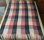 Anthropologie Cozy Cocoon Fringed Throw Blanket Pink Blue Black 50X70 Soft. Fixed Price $39.99.
