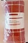 Little Korboose 100% Cotton Woven Throw Blanket 50" X 60" Rust April Nemeth Nwt. Fixed Price $17.46.