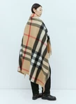 Auth. New Burberry Beige Uni Half Mega Check Cashmere Reversible Throw Blanket. Fixed Price $900.00.