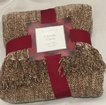 Charter Club Chenille Throw Blanket 50" X 60" Brown/beige Fringe Nwt. Fixed Price $38.25.