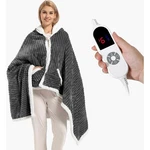 New Figerm Flannel & Sherpa Wearable Heated Electric Blanket (40X70" Dark Grey). Fixed Price $29.99.