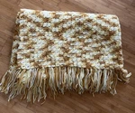 Handmade Knit Blanket Throw Chunky Yarn Fringe Home Decor Gift Cozy. Fixed Price $24.99.