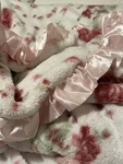 Original Simply Shabby Chic 2 Floral Pink Satin Ruffle Edge Twin Blanket. Fixed Price $175.00.