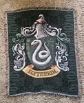 Harry Potter Slytherin Shield Tapestry Throw Blanket 44" X 60" Warner Bros Good!. Fixed Price $15.00.