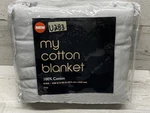 Bloomingdales My Cotton Blanket Ring Spun Grey King New. Fixed Price $39.99.