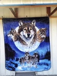 Wolf Pack Wolves Outdoor Queen Size Blanket. Fixed Price $58.21.
