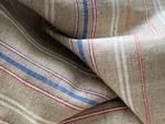 Vintage European Mattress Cover Straw Textile Linen Striped Unused. Fixed Price $260.00.