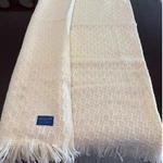 Pendleton Wool Throw Blanket Cream White Basketweave Fringe Made Usa 52X64. Fixed Price $124.60.