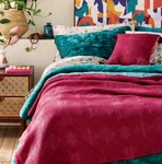 Opalhouse Jungalow 60" X 80" Bed Throw + Pillow Set Berry Fuchsia Orange Voodoo. Fixed Price $49.99.