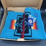 Pendleton Chief Joseph Banklet Turquoise Wool 64 X 80" Made In Usa. Fixed Price $260.99.
