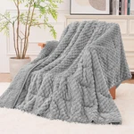 Luxury 15 Lbs Fleece Sherpa Weighted Blanket For Better Sleep, Grey 60"X80. Fixed Price $79.99.