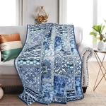 Newlake Quilted Throw Blanket For Bed Couch Sofa, Blue Classic Bohemian, 60X78. Fixed Price $61.57.