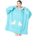 Touchat Wearable Blanket Hoodie, Oversized Sherpa One Size, Teal. Fixed Price $48.99.