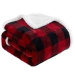 Touchat Sherpa Red And Black Buffalo Plaid Christmas Blanket Twin,. Fixed Price $37.35.