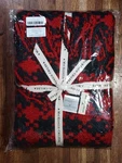 Mackenzie Childs Houndstooth Throw Blanket Red & Black 51" 67". Fixed Price $74.00.