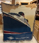 Vintage Disney Cruise Line Tapestry Woven Throw 100% Cotton 50"X60" Made Usa. Fixed Price $68.00.