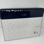 Ralph Lauren Highland Knit Throw Blanket Jete 54X72 White 100% Cotton. Fixed Price $249.99.