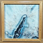 Bree Madden Ice Crystals Deny Designs Bamboo Framed Wall Art 13" X 11". Fixed Price $37.95.