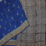 Vintage Royal Blue Sarees 100% Pure Silk Printed Madhubani Sari 5YD Craft Fabric. Fixed Price $30.00.