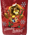 2009 Vintage Northwest Dreamworks Madagascar Roaring Holiday 48 X 60 Blanket. Fixed Price $24.99.
