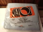 Vintage Savoy Blue Full Twin Blanket 72X90 Overedge Stitch Wards Usa Package. Fixed Price $25.00.