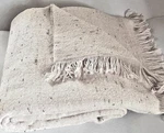 Sferra Mercurio Ivory Wool Blend Throw Blanket Gold Metallic Yarns 55X71" New. Fixed Price $227.50.