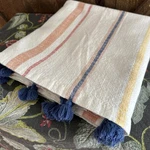 Threshold 100% Cotton Striped Cabana Beach Blanket With Tassels. Fixed Price $25.00.
