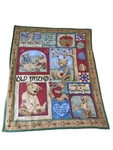 Vintage Teresa Kogut Old Friend Blue Brown Teddy Bear Fleece Throw Blanket 60X50. Fixed Price $16.99.
