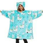 Three Poodle Wearable Blanket Hoodie For Women, Oversized Sherpa Sweatshirt. Fixed Price $20.99.
