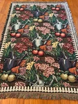 Vintage Garden Tapestry Blanket Throw 68X45 Crown Crafts Fringe Picket Fence. Fixed Price $34.00.