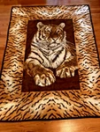 Vtg Ibena Relax Dolan Throw Blanket Tiger West Germany 54" 72" Acrylic Blend. Fixed Price $39.99.