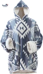 Coleman Oversized Wearable Sherpa And Micro-mink Blanket Hoodie, Blue One. Fixed Price $50.76.