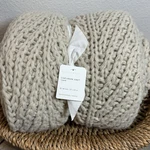 Pottery Barn Chevron Knitted Chunky Throw Blanket 50 X 60" Oatmeal. Fixed Price $62.10.