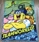 Northwest 2015 Nickelodeon Spongebob Teamwork Big Throw Blanket 43X59. Fixed Price $24.99.