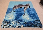 Vintage Kiwi Gray/blue/white Super Soft Fleece Blanket Dolphins (king 220X240CM). Fixed Price $62.00.