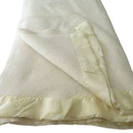 Fieldcrest Touch Of Class Vintage Thermal Acrylic Blanket Satin Trim Ivory Queen. Fixed Price $79.95.