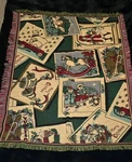 Vtg Northwest Company Christmas Holiday Throw Blanket 55"X42" Fringe Edge Usa. Fixed Price $15.00.