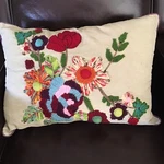 Merben International Victoria Floral Embroidered Accent Pillow (22 X16 ). Fixed Price $45.00.