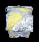 New Just Born Elephant Baby Blanket Yellow White Gray Sherpa Security 30X40". Fixed Price $39.95.