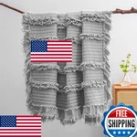 Horimote Home Stone Washed Quilted Throw Blanket Ruffle Fringe Design Sofa. Fixed Price $50.57.