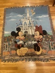 Walt Disney World Throw Blanket Magic Kingdom Castle Mickey, Minnie 58"X49".... Fixed Price $24.95.