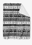 Nwt Victoria Secret Pink Sherpa Blanket Throw Black & White Paisley 50X60IN. Fixed Price $45.00.