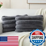 Futei Grey Decorative Throw Pillow Covers 12X20 Inch Set Square Soft Faux. Fixed Price $31.58.