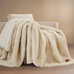 Frye Luxe Faux Fur Luxury Throw, Reversible 60" 70" Beige 1796169 Silky Soft. Fixed Price $149.95.